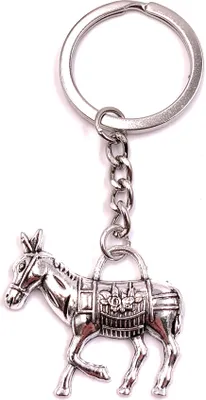 Produktbild von Onwomania Schlüsselanhänger Last Esel Tier Pferd Silber Metall Anhänger Charm