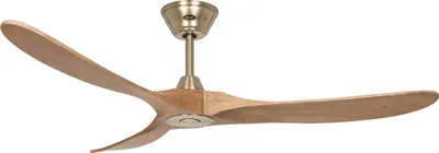 Zdjęcie produktu dla Energooszczędny wentylator sufitowy z pilotem Eco Genuino szczotkowany mosiądz / średni dąb 152 cm