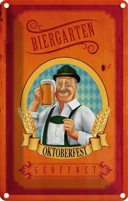 Produktbild von vianmo Blechschild 30x20 cm Biergarten geöffnet  Feiern Party
