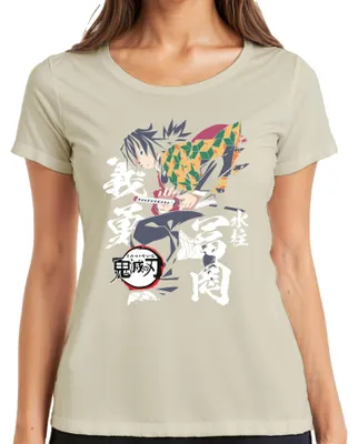 Produktbild von Giyu Tomioka Kimetsu no Yaiba Wasseratmung Schwert Dämonenjäger Damen T-Shirt, Natur, S