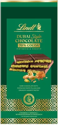 Obrázek produktu pro Lindt Dubai Style Chocolate Dark 70% 150g