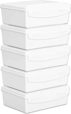 Produktbild von Betzold Aufbewahrungsbox, Farbe: weiß, Setgröße: 5 Stück, Volumen: 1,4 l