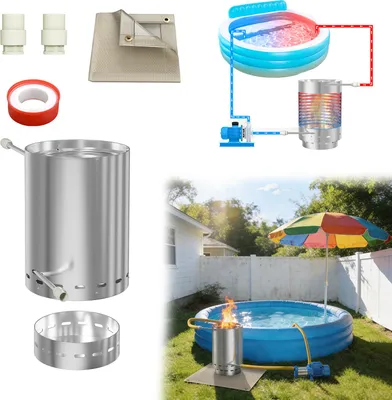 Obrázok produktu pre LARS360 1 kus ohrievač bazénového dreva ohrievač bazénového suda s ohňom ohrievače bazénov 12 L bazénové vyhrievané vedro z nerezovej Ø 36/38 mm
