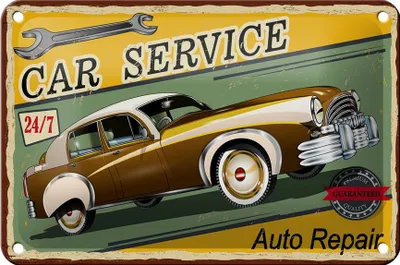 Produktbild von Blechschild Retro 18x12cm Car Service 24/7 Auto repair