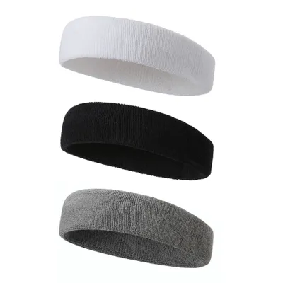 Produktbild von Schweißband 3 Sport Stirnband Damen Herren Schweißbänder Kopf Stirn Frottee Kopfband Sport für Laufen Fahrrad Joggen Tennis Fußball
