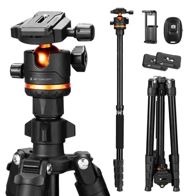 Immagine prodotto di Treppiede per fotocamera K&F CONCEPT, nero-arancione, 192 cm – portata massima 192 cm + 8 kg