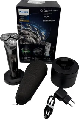 Produktbild von Philips SHAVER Series 9000 S9974/55 Elektrischer Nass- und Trockenrasierer mit SkinIQ, Rotationstrasierer, Chrom, Lift & Cut System; Dual SteelPrecision blades, GroomTribe, Replace every 2 yrs with SH91, 2 Jahr(e)