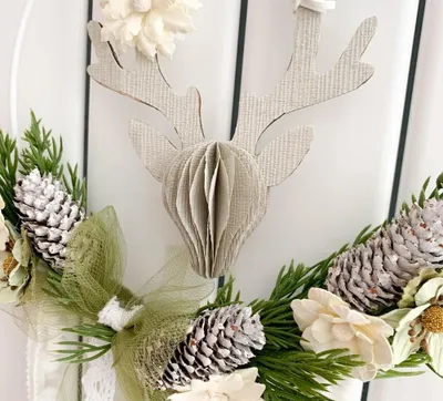 Produktbild von Weihnachts-Rentier-Papieranhänger-Dekoration, 15 cm