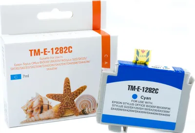 Produktbild von cyan Tinte/Tintenpatrone 4.2-C13T12824011 kompatibel mit Epson C13T12824011 [ T1282 ]