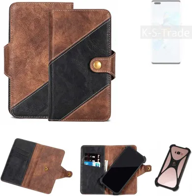 Produktbild von K-S-Trade Handyhülle Schutzhülle Bookstyle Case kompatibel mit HTC Desire 20+ Klapphülle Cover Hülle Schutztasche 1x