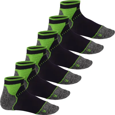 Produktbild von Footstar Damen & Herren Funktions Sport Socken (6 Paar), Gepolsterte Laufsocken - Schwarz-Grün 35-38
