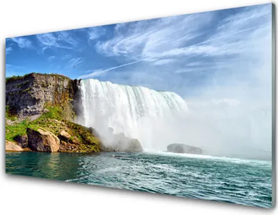Produktbild von Acrylglasbilder 100x50 Wandbild Druck Wasserfall Meer Natur
