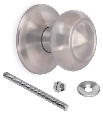 Produktbild von Emuca Runder Türknauf für Haustür, Bowler Fedora, Ø70mm, Türgriff für Haustür, Edelstahl, Nickel matt