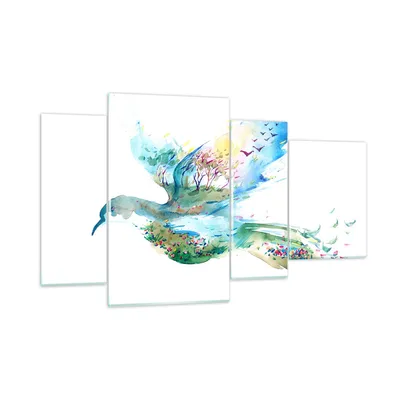Produktbild von Bilder auf glas - Abstraktion Vogel Natur Bewegung - 120x70cm - Glasbilder - Wandbilder - Kunstdruck - zum Aufhängen bereit - Wanddekoration aus Glas - Glas Bilder - Wandbild auf Glas - GDL120x70-3032