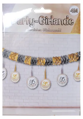 Produktbild von Party-Girlande  85 , silber/gold zum 85. Geburtstag