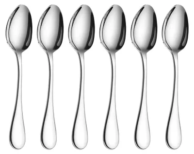 6-teiliges Dinerlöffel-Set Edelstahl Spiegelpolitur 18 cm
