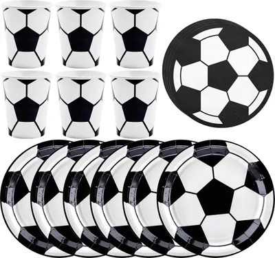 Produktbild von FUSSBALL-Set: Teller, Tassen, Servietten