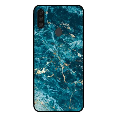 Produktbild von Smartphonica Handytasche für Samsung Galaxy A11 mit Marmordruck - TPU Rückseite Abdeckung Fall Marmor Design - Blau
