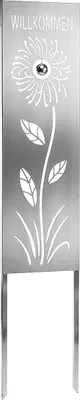 Produktbild von Kobolo Gartenstecker Gartentafel Gartenschild - SUNFLOWER Sonnenblume - 25x2x117 cm - Edelstahl Beetstecker Gartendeko Garden Deco Stecker Dekostecker