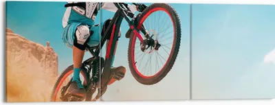 Produktbild von Bild auf Leinwand - Leinwandbild - Fahrrad Sport Helm - 150x50cm - Wand Bild - Wanddeko - Leinwanddruck - Bilder - Kunstdruck - Wanddekoration - Leinwand bilder - Wandkunst - CA150x50-4098