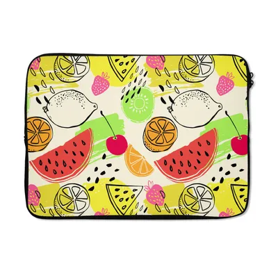 Produktbild von MuchoWow® Laptop Hülle 14 ZollObst - Farben - Gelb - Grün Laptoptasche - Laptoptasche - Stoßsicher - Schutzhaube