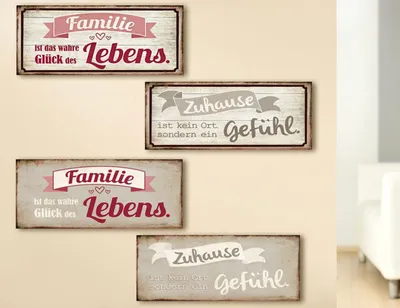 Produktbild von Vintage Retro Metallschild, Maße 21 x 10 cm , Weisheit Zuhause Familie mit Spruch: Familie ist das wahre Glück des Lebens, ideal als Geschenk