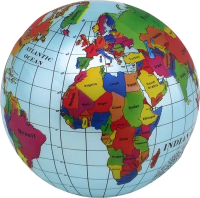 Image de CHPN - Globus - Globe gonflable - Globe terrestre gonflable - Globe - Globe - Diamètre 20 cm - Cadeau - Carte