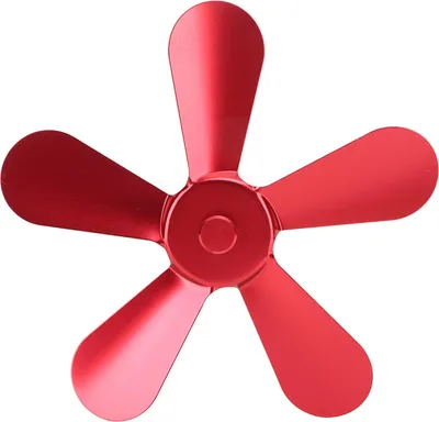 Image de Pales de ventilateur de poêle à 5 pales en alliage d'aluminium, àthermique, pales de rechange pour ventilateur de cheminée, rouge
