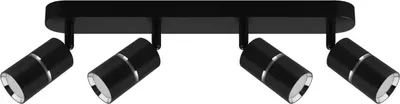 Immagine prodotto di Faretto da soffitto in metallo regolabile cromo nero GU10 4 luci spot allungato soffitto
