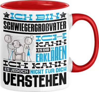 Produktbild von Schwiegergroßvater Geschenk Kaffee-Tasse Geschenkidee für Schwiegergroßvater Ich Bin Schwiegergroßvater Ich Kann Es Dir Erklären Jedoch Nicht Für Dich Verstehen Spruch Lustig (Rot)