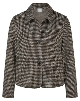 Produktbild von Rabe Jacke mit Hemdkragen und Hahnentritt-Muster Schwarz Größe 38