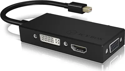 Produktbild von Icy Box IB-AC1032 Displayport-Adapter Mini-Displayport – HDMI / DVI-D / VGA Schwarz