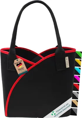 Produktbild von SILUK Filztasche Einkaufskorb Einkaufstasche, Filztaschen Shopper, Groß Multifunktional Filzkorb zur Aufbewahrung (Modell 1 Rot)