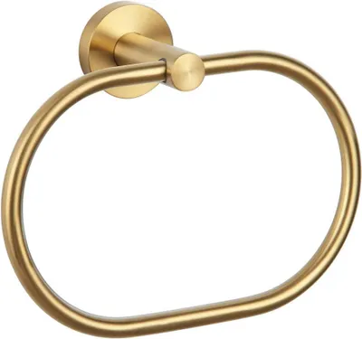 Image de Porte-serviettes en finition or brossé, porte-serviettes pivotant en acier inoxydable 304, fixation par perçage