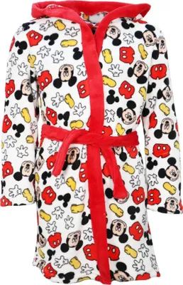 Produktbild von Disney Mickey Maus Kinder Mikrofaser Hausmantel Bademantel – Bunt / 110/116