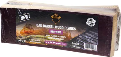 Produktbild von Oak Barrel Wood Plank Red Wine, Grill-Räucherholz, 3 Stück, 1,5 kg
