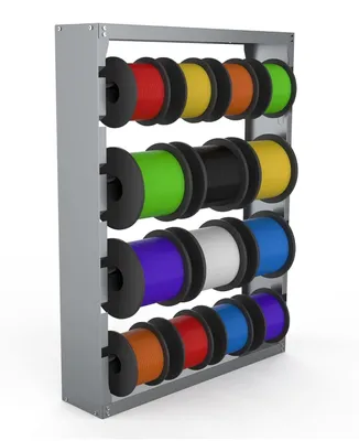 Imagen del producto de Soporte de bobinas de alambre de acero para montaje en pared, con 4 barras ajustables