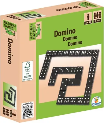 Produktbild von Natural Games Classic Games Holz Domino, 55 Steine, für 2-6 Spieler, Familienspiel, ab 3 Jahren