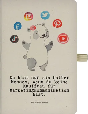Produktbild von Mr. & Mrs. Panda Tagebuch Kauffrau für Marketingkommunikation Herz - Transparent - Geschenk, Reisetagebuch, Journal, Notizbuch A5, Kladde