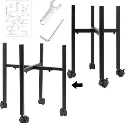 Produktbild von Verstellbarer Pflanzenständer mit Rollen, Metall, 24-38 cm
