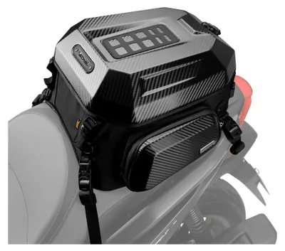Produktbild von Motorrad-Hecktasche mit Hartschale – Erweiterbar von 23 bis 35L, Sitzbanktasche mit wasserdichtem Innensack, Helmfach und Rucksackfunktion
