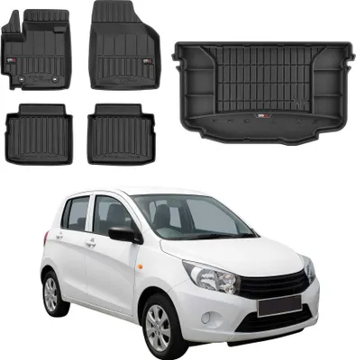 Image de OMAC Tapis & bac de coffre Set pour Suzuki Celerio 2014-2020 Caoutchouc 5x