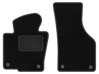 Obrázok produktu pre Predné velúrové koberce pre: Volkswagen Passat B7 2010-2014 (sedan/kombi/Alltrack) – 2 ks, čierne, na mieru – Wielganizator LUX