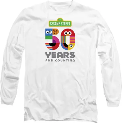 Immagine prodotto di Sesame Street - Maglietta "50 anni" per uomo/donna Unisex, manica lunga TV21732 (S) (Bianco)