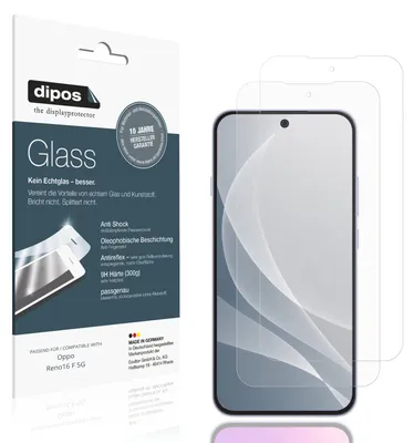 Produktbild von 2x Schutzfolie für Oppo Reno16 F 5G matt - Anti-Shock 9H Folie dipos Glass Kunststoffglas