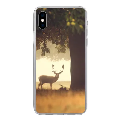 Produktbild von MuchoWow® Handyhülle Schutzhülle Hülle für iPhone Xs Hirsche - Bäume - Wald Silikon Softcase Handy Hülle - Handytasche