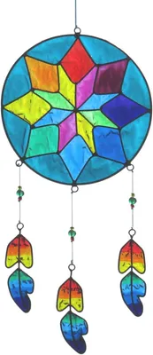 Imagen del producto de Atrapasueños decorativo, multicolor, de 30 cm, ideal para ventanas y jardines