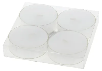 Produktbild von Maxilichte in Klarsichthülle Weiß 20/59 mm, 4 Stück