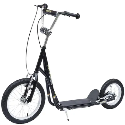 Produktbild von HOMCOM Kinder Tretroller mit Bremsen Scooter 16/12 Zoll verstellbar Schwarz