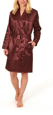 Produktbild von Edler Satin Morgenmantel Kimono Bademantel für Damen - 61513 ; bordeaux , 48